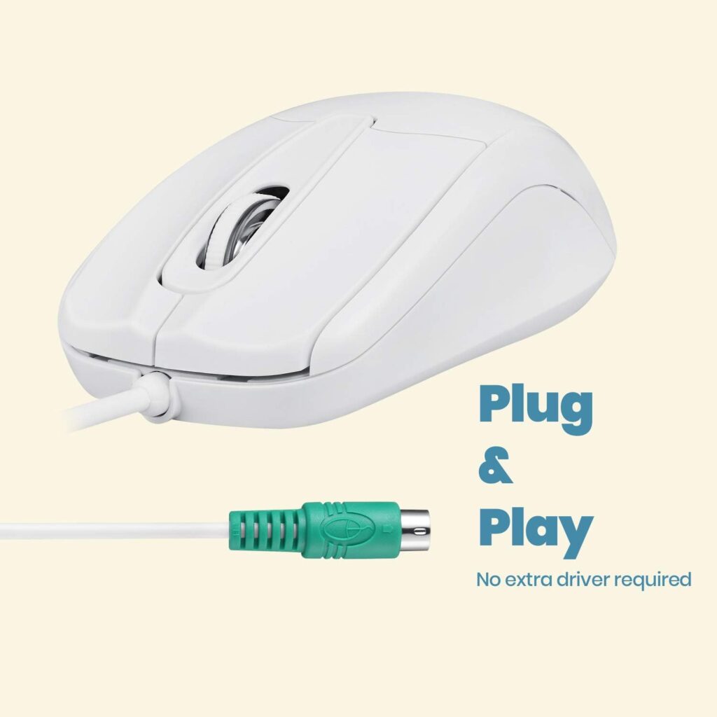 Perixx White Optical PS/2 Mouse - TexElec